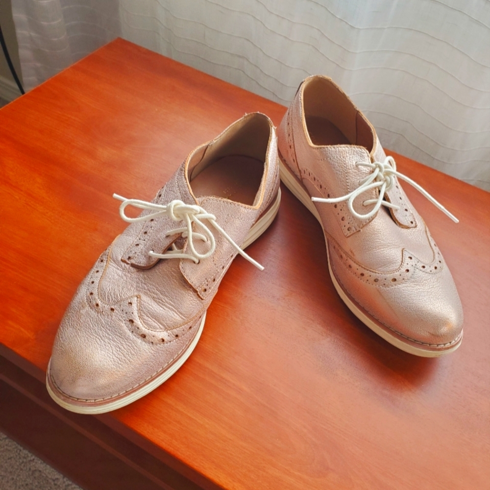 Cole Haan Womens Grand OS Oxfords Rose Gold 9.5